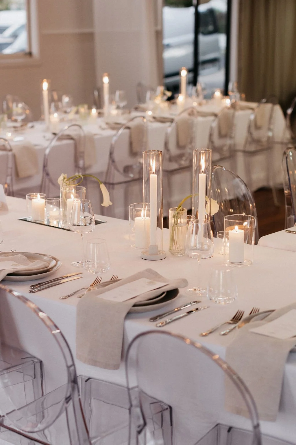 Dinner Candle - White Ceramic Base Pkg | $300
