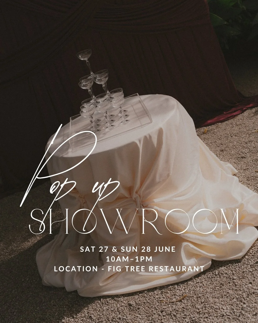 If you would love to experience our extensive hire range in person, immerse yourself in a completely styled ceremony, cocktail hour and dining space, mix and match your table settings and receive free, professional advice from our stylists, then you 