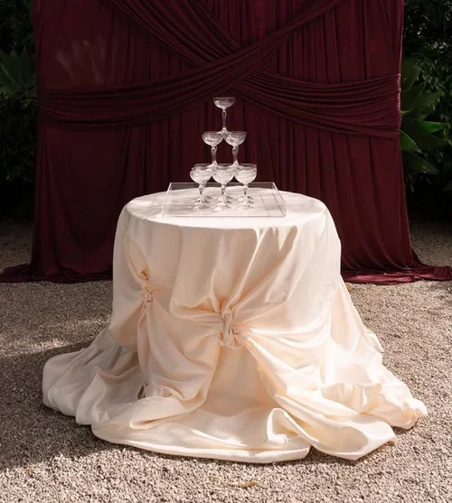 Delustered Ivory Satin Draping | POA 