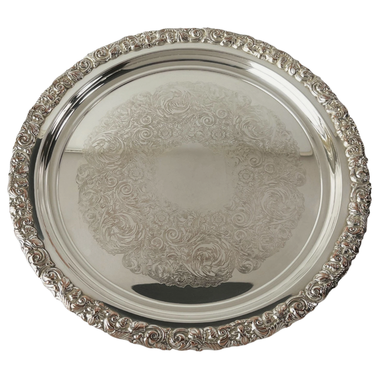 Antique Silver Ornate Round tray | $35ea (Copy)