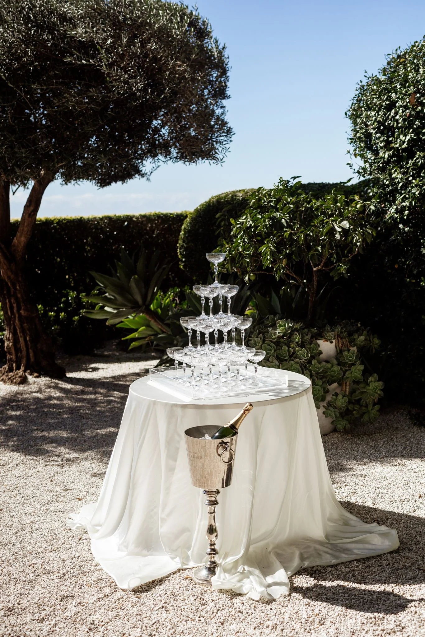 Ivory Satin Champagne tower | $350 | Qty 1 