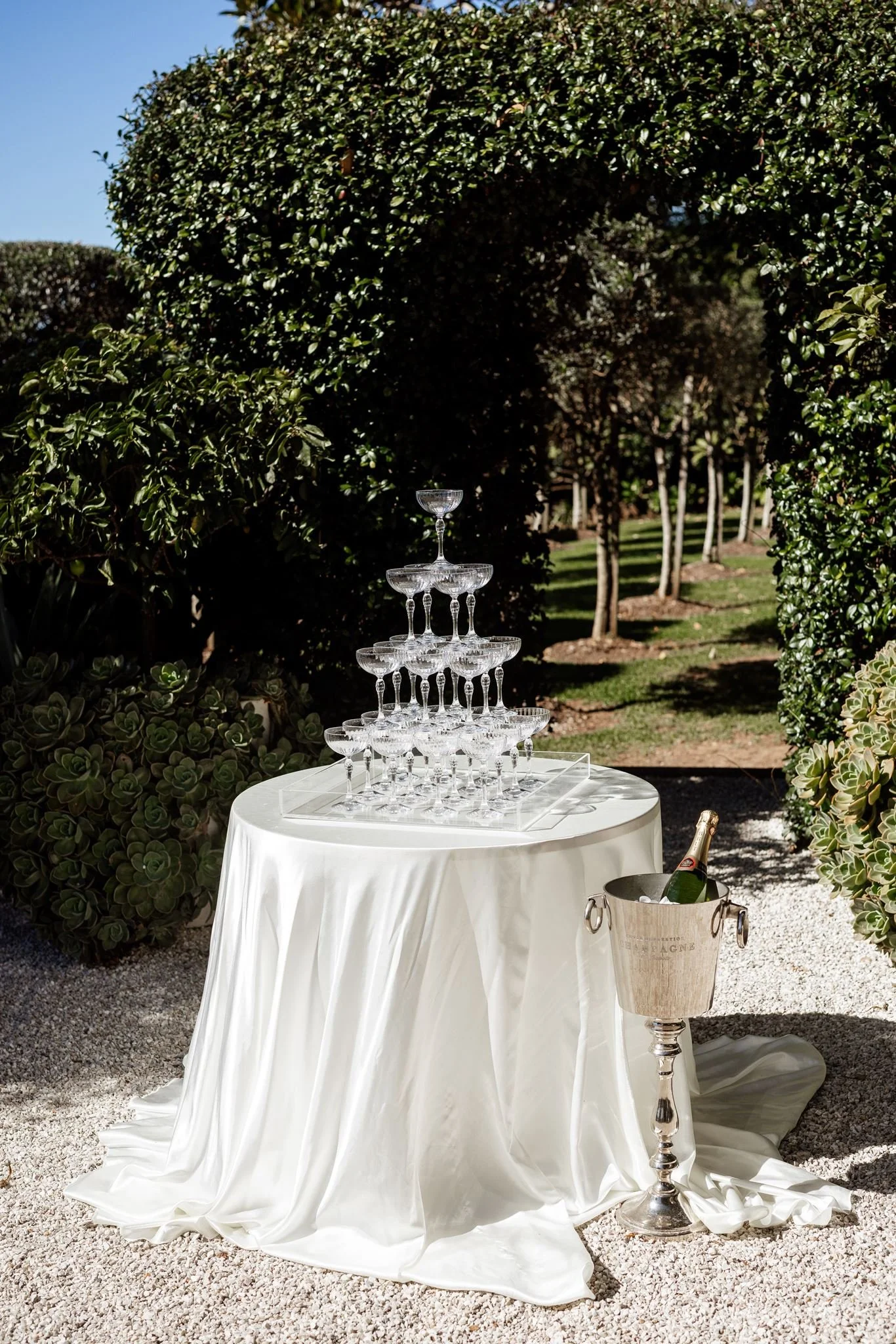 Ivory Satin Champagne tower | $350 |Qty 1