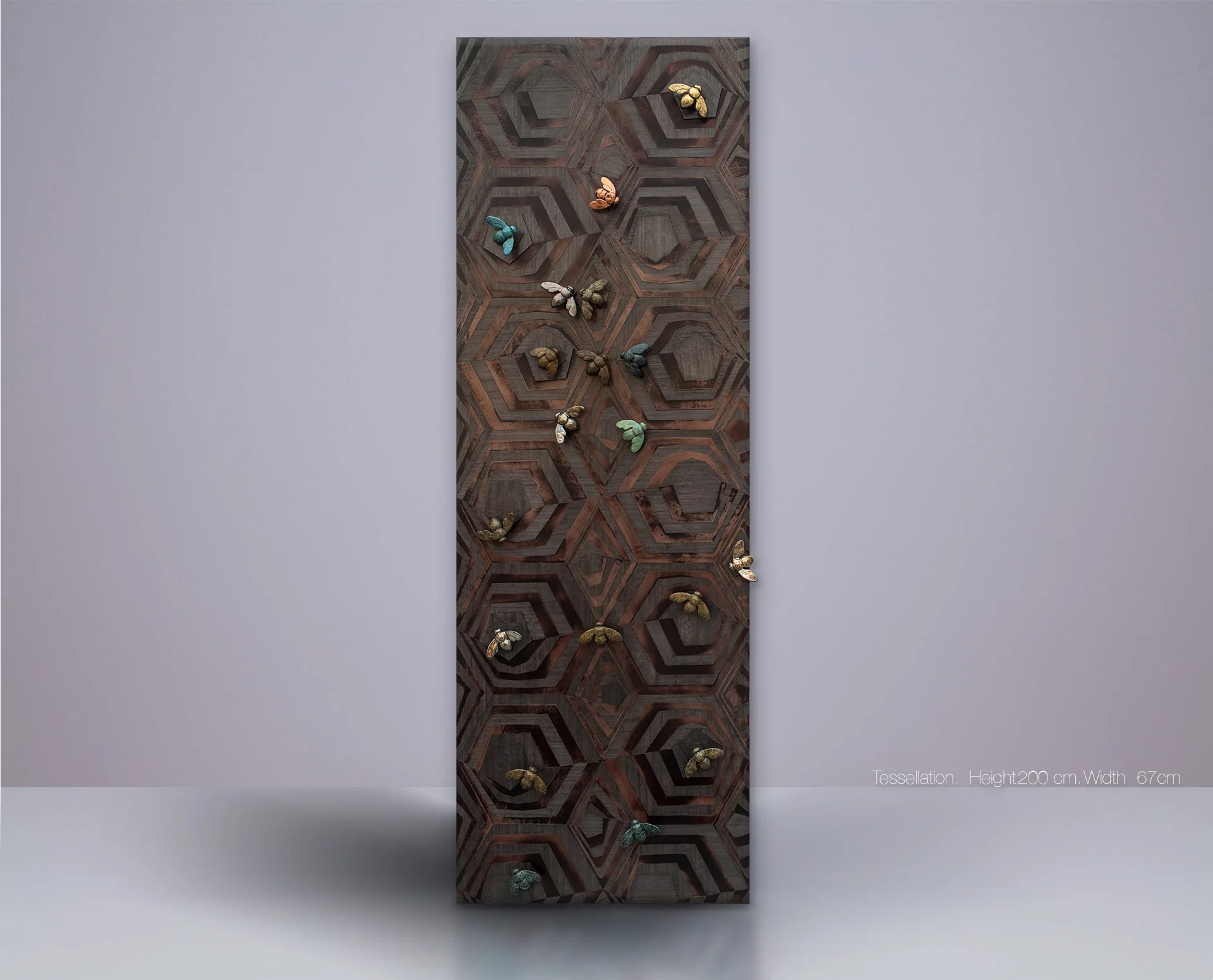 Tessellation, marquetry wallpanel.