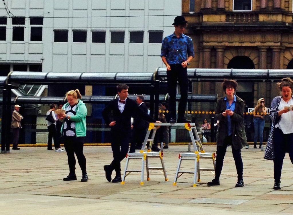 Roughshod street theatre outside Sheffield Cathedral