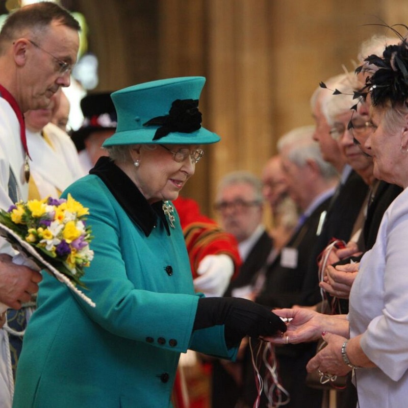 Her Majesty The Queen at Sheffield Cathedral for The Royal Maundy 2015.