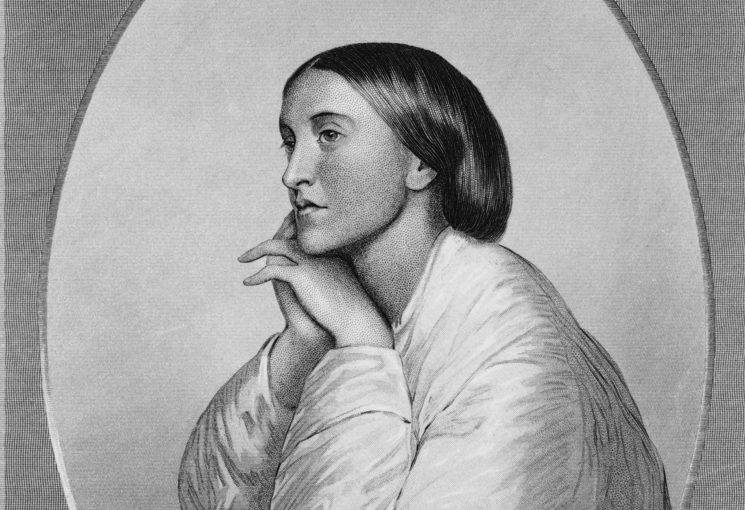 Christina Rossetti (1830-1894) in a chalk drawing by her brother, Dante Gabriel Rossetti, 1866.