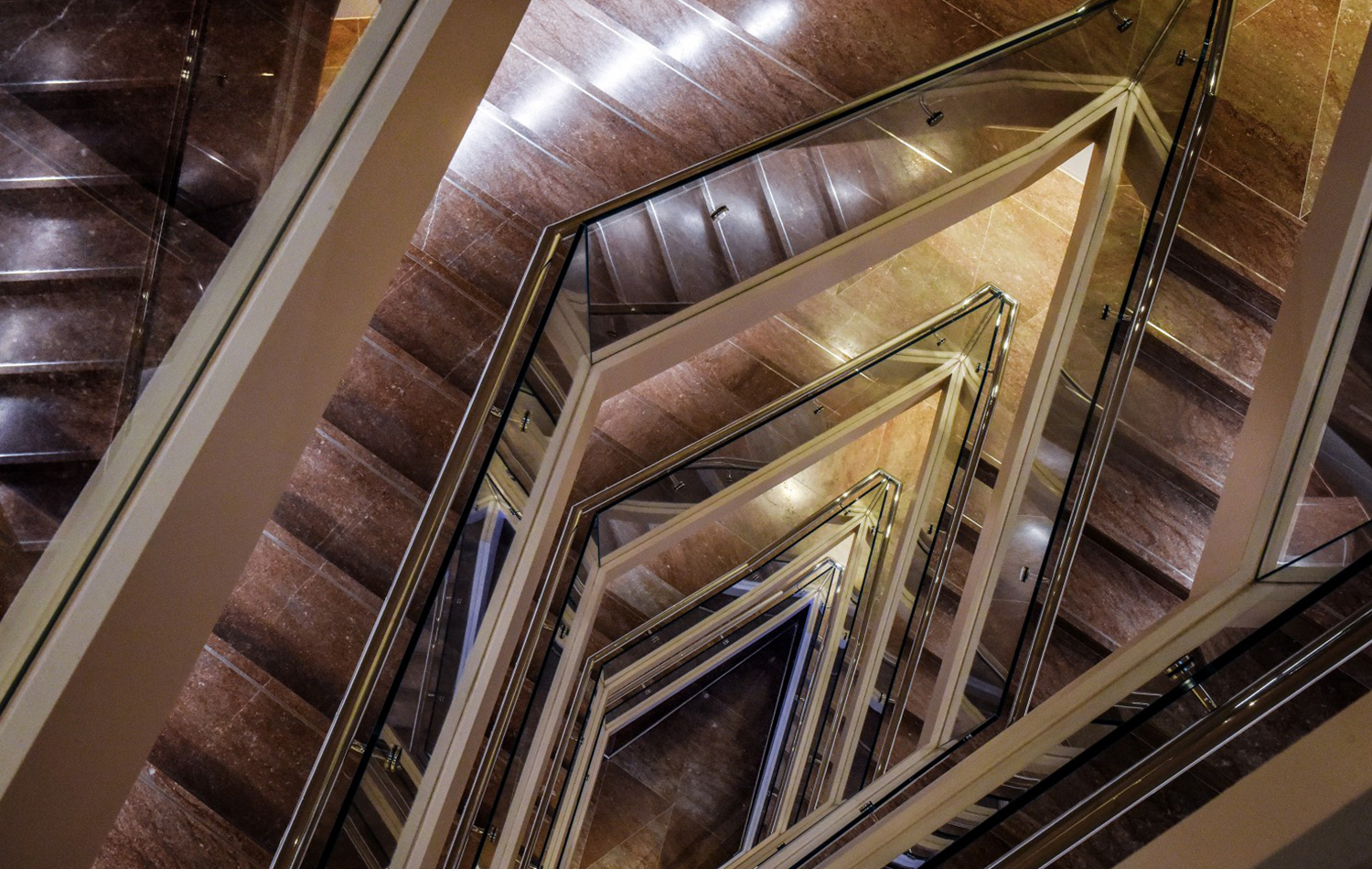  A view of the new diagonal staircase in the National Gallery of Art’s East Building. (Bill O'Leary/The Washington Post) 