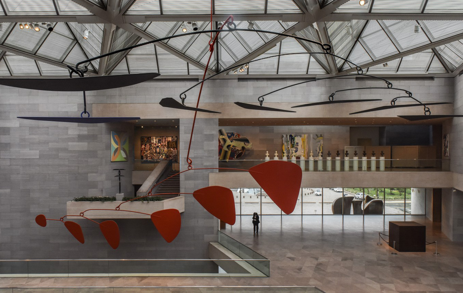  The Alexander Calder mobile moves gently on its axis in the East Building's main atrium. (Bill O'Leary/The Washington Post) 