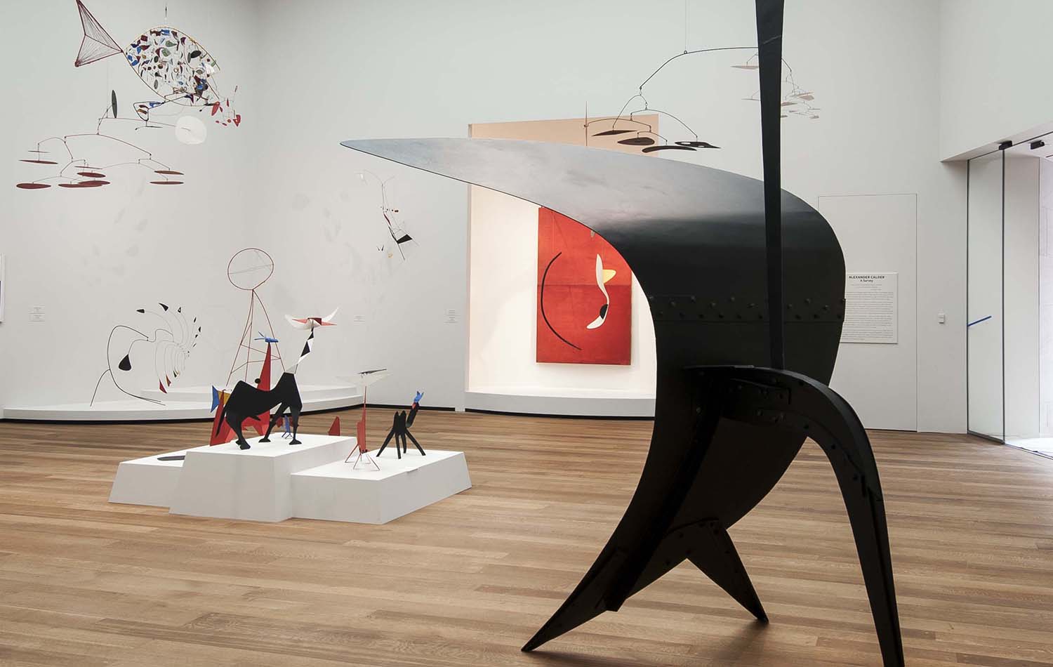  A top-floor gallery was built into one of I.M. Pei’s tower spaces, making room for a large display of works by Alexander Calder.&nbsp;Bill O'Leary/The Washington Post) 