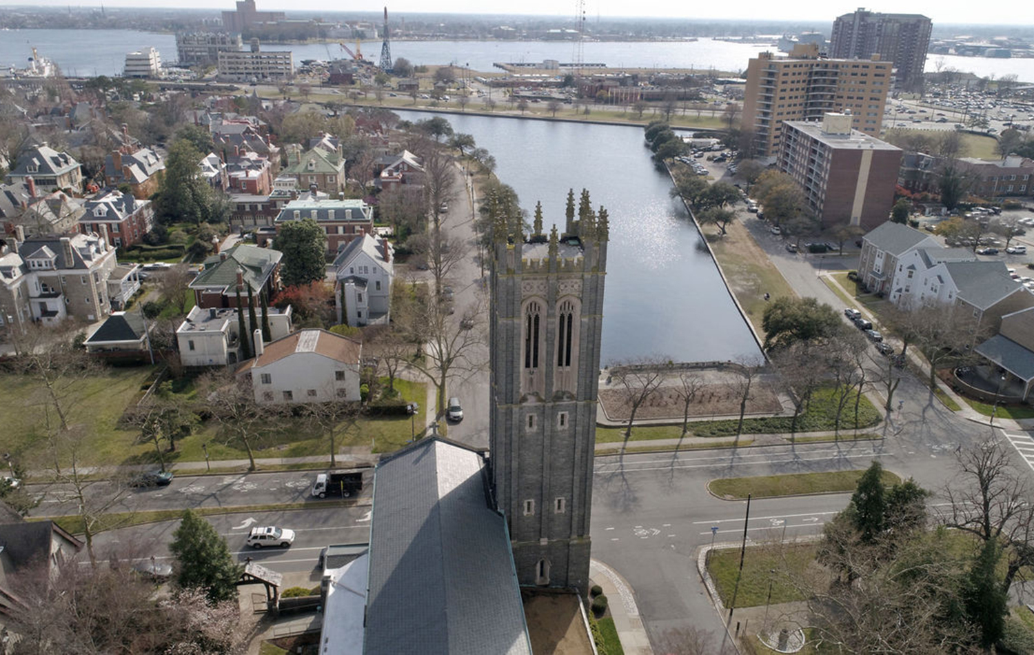  Christ &amp; St. Luke's Episcopal Church in Norfolk stands just across the street from the flood-prone Hague. 