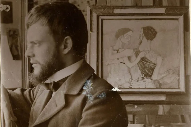 Paul Klee in seinem Atelier am Obstbergweg 6, Bern, Herbst 1902. Bild: Nachlass Sasha Morgenthaler-Thun