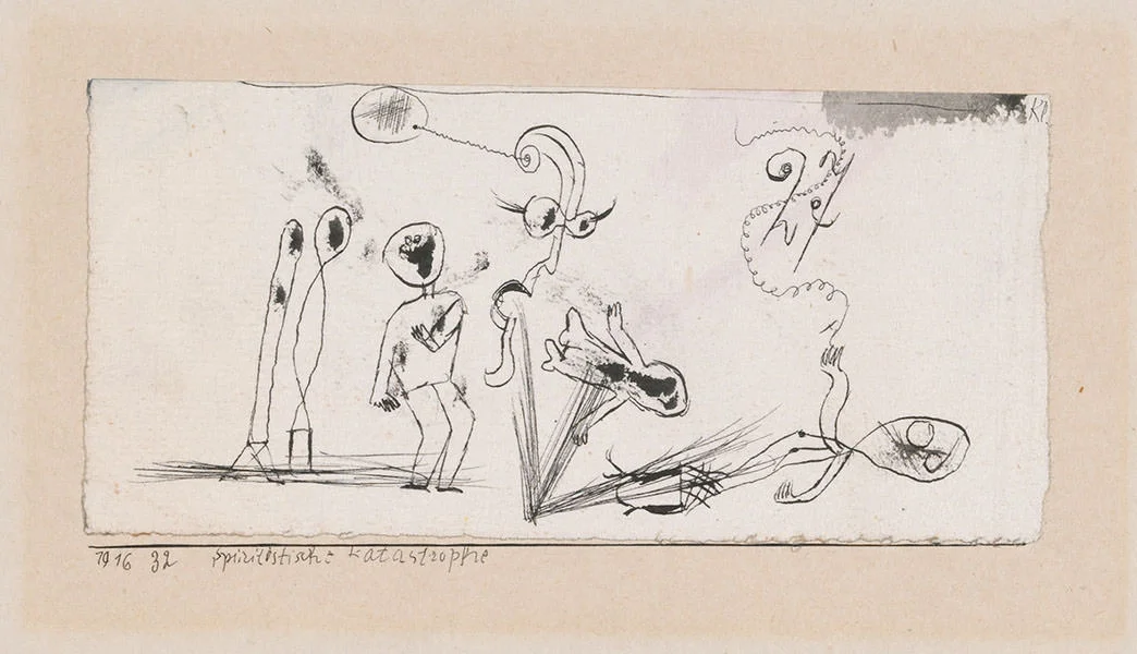Abb. 37 Paul Klee, Spiritistische Katastrophe, 1916, 32 , Feder auf Papier auf Karton , 7,4 x 15,7 cm , Zentrum Paul Klee, Bern © Zentrum Paul Klee, Bern, Bildarchiv 