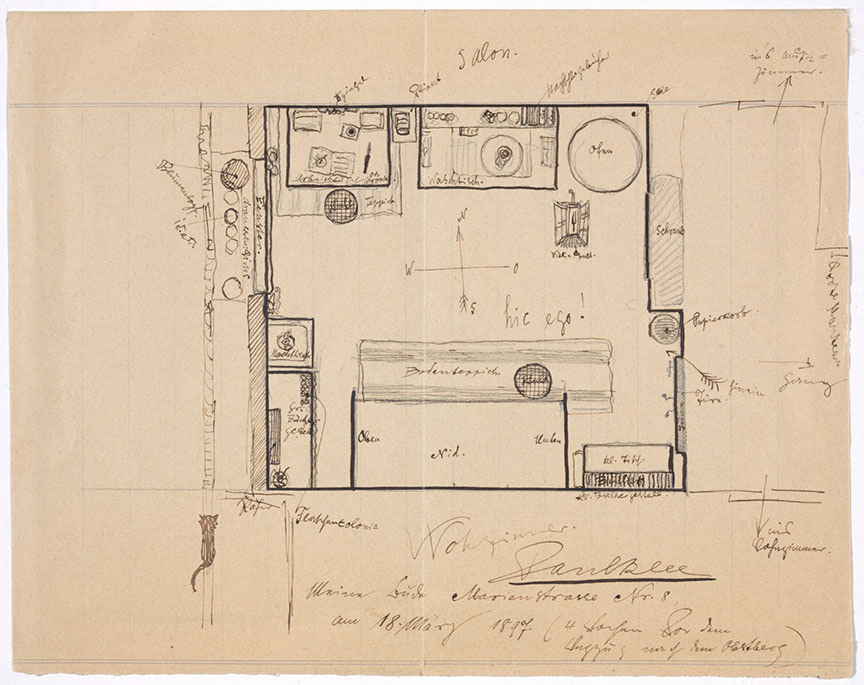  Abb. 3 Paul Klee,  Meine Bude , 1897, Feder und Bleistift auf Papier, 16,4 x 21,4 cm, Zentrum Paul Klee, Bern, Schenkung Familie Klee ©Zentrum Paul Klee, Bern, Bildarchiv 