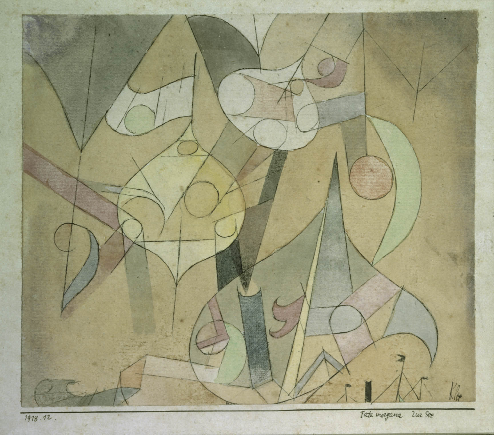  fig. 4  Paul Klee,  Fata morgana zur See  [Fata Morgana at Sea], 1918, 12, watercolour and pen on paper on cardboard, 12,7 x 14,9 cm , San Francisco Museum of Modern Art, Extended loan and promised gift of the Carl Djerassi Art Trust I, © San Franci