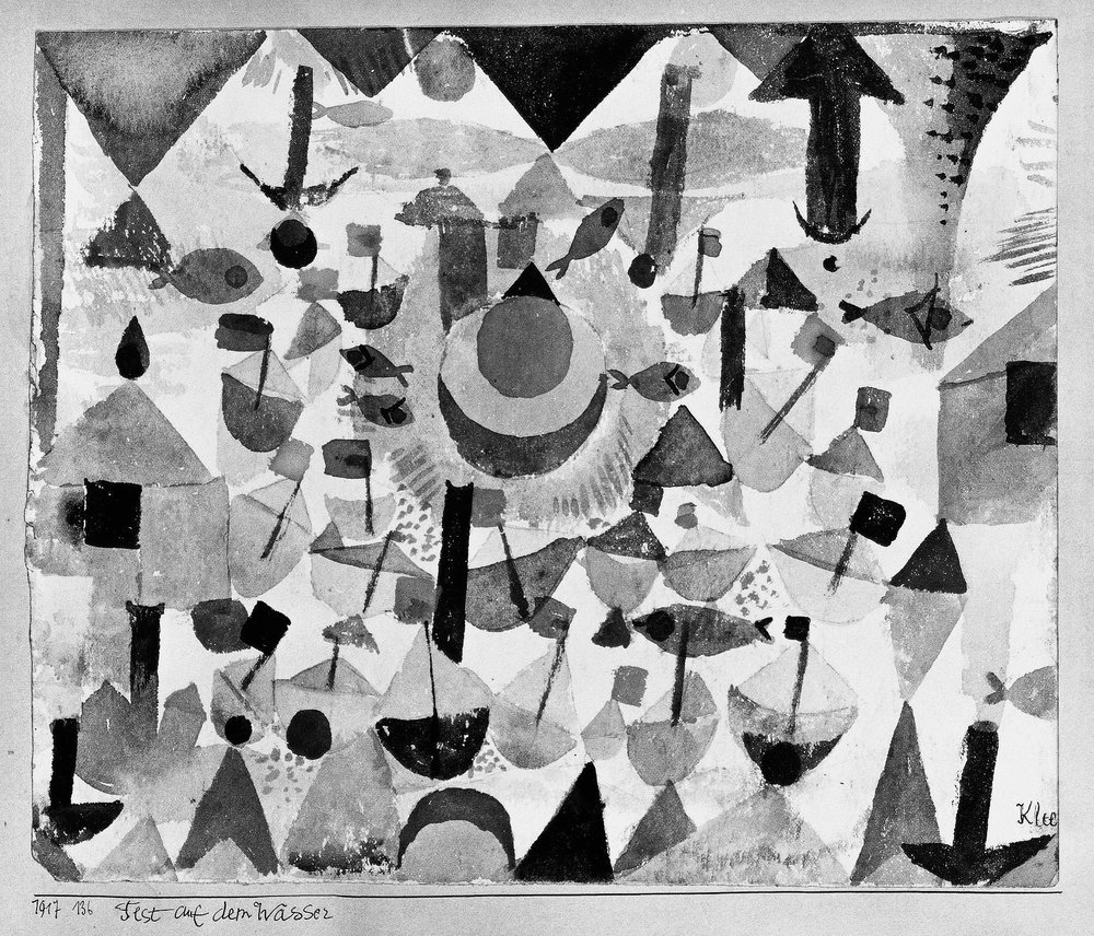  fig. 5 Paul Klee,  Fest auf dem Wasser  [Water Festival], 1917, 136, watercolour and pencil on paper on cardboard, 20,5 x 24,5 cm, Location unknown, ©Zentrum Paul Klee, Bern, Bildarchiv 
