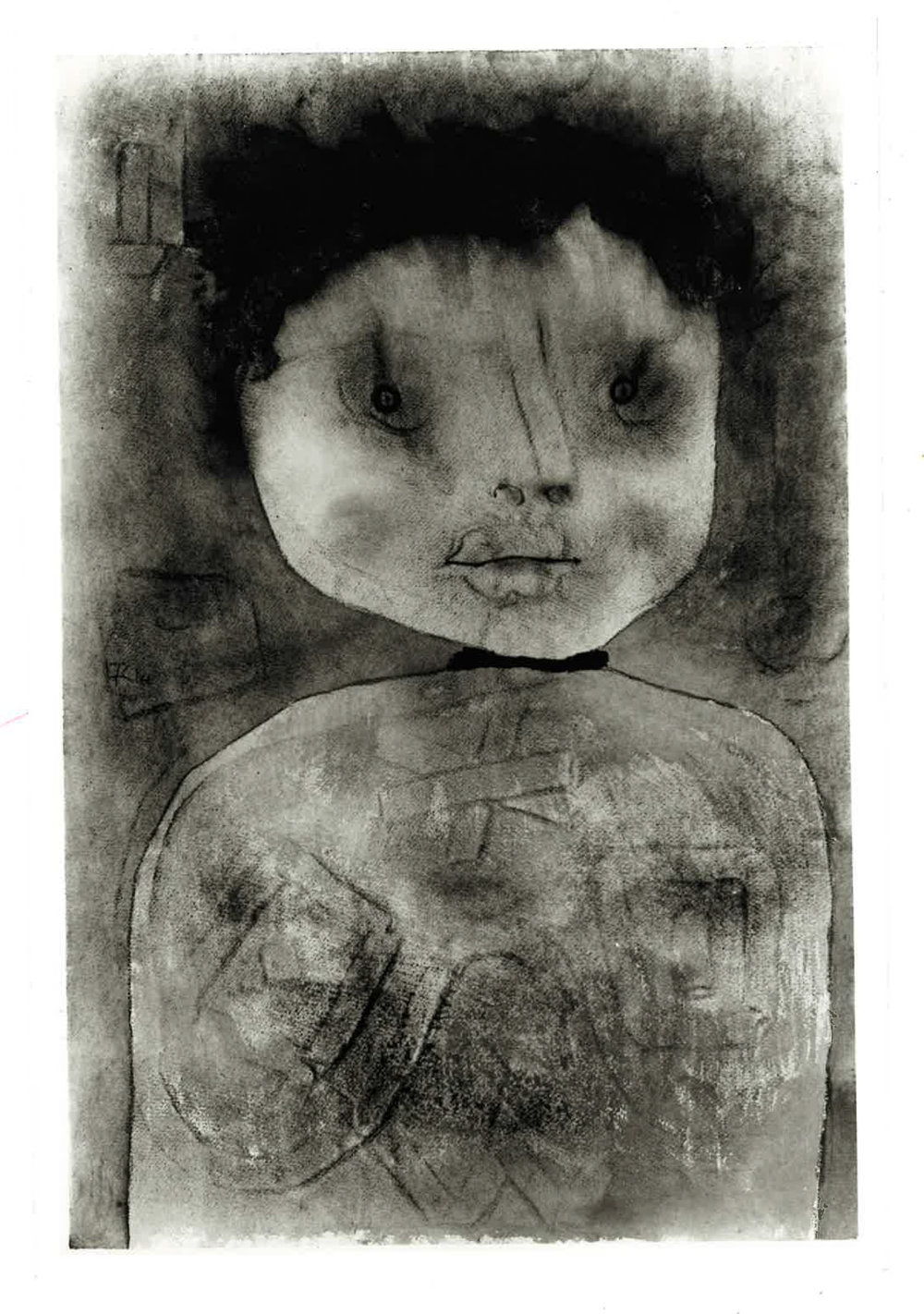  fig. 12   Erwartender  [Expectant Man] , 1934, 150, OK: „Aquarell= Kleister= und Ölfarben / ital Ingres“, Location unknown, Photo: Will Grohmann Archiv, Staatsgalerie Stuttgart, ©Zentrum Paul Klee, Bern, Bildarchiv 