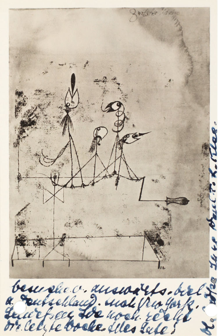 Bauhaus 1916 Postkarte Spiritistische Katastrophe Paul Klee 