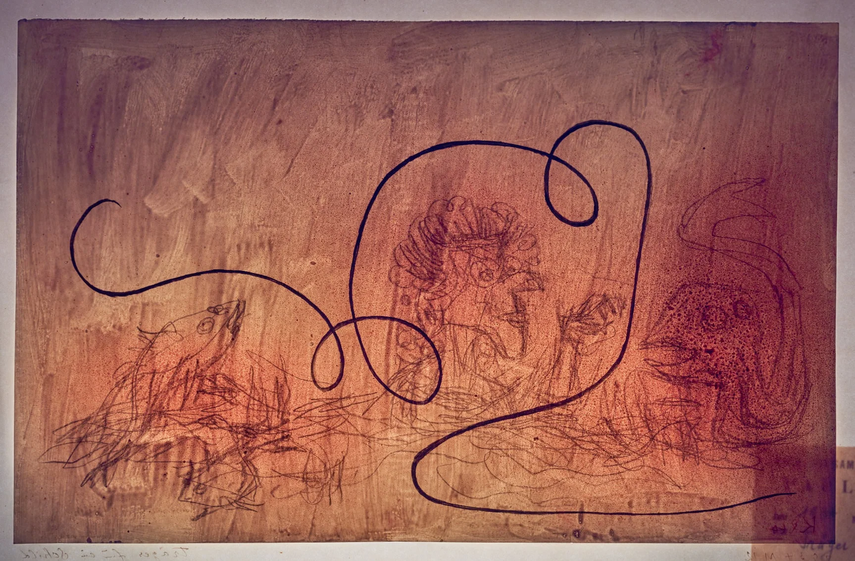 Paul Klee Ohne Titel (Durchlichtaufnahme von Träger für ein Schild, 1934, 72, seitenverkehrt) ©Zentrum Paul Klee, Bildarchiv