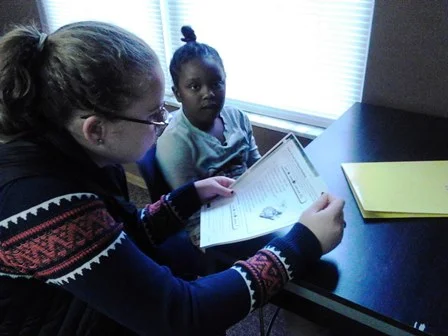 Capital student Mariah Mills and first grader Galeah