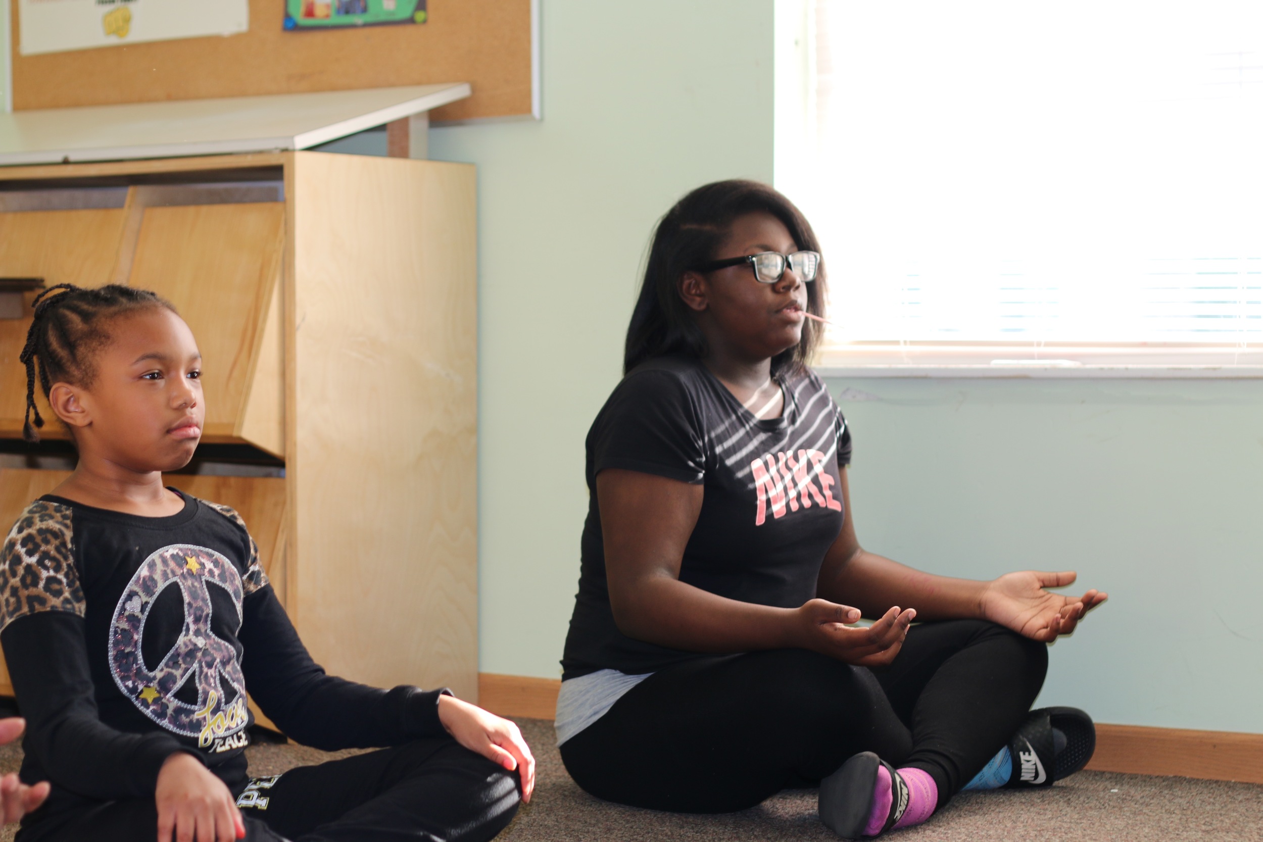 Seated meditation preceding breathing exercises