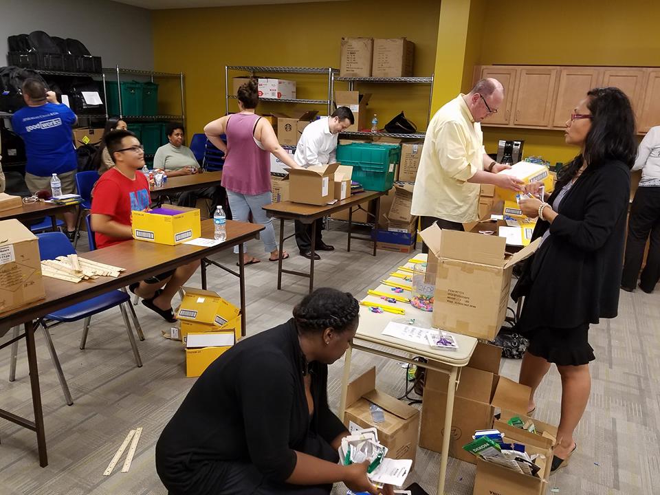Meanwhile, JPMorgan Chase employees came to Homeport's offices in July to help prepare more than 300 backpacks for distribution at Homeport's Back to School Rallies in August.
