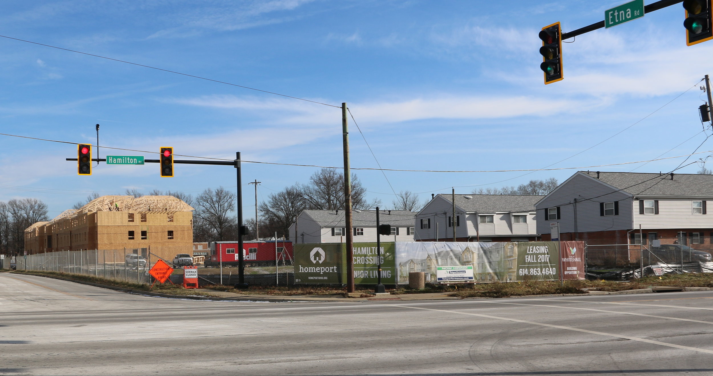 Banner on South Hamilton Road in Whitehall.