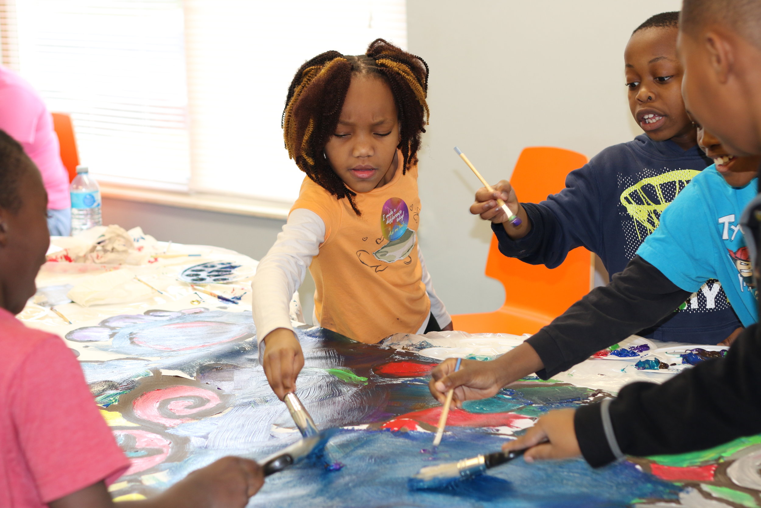 Georges Creek children painted murals as part of a celebration of Dr. Martin Luther King Jr.