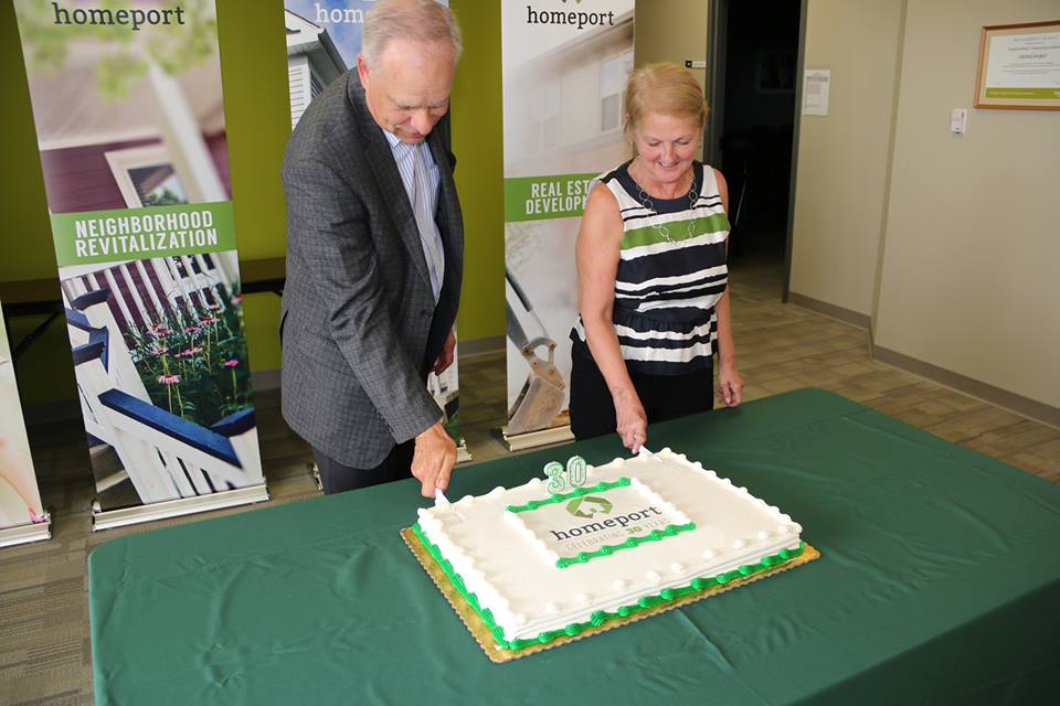 Homeport President & CEO Bruce Luecke and Homeport Board Chair Chris Hune.