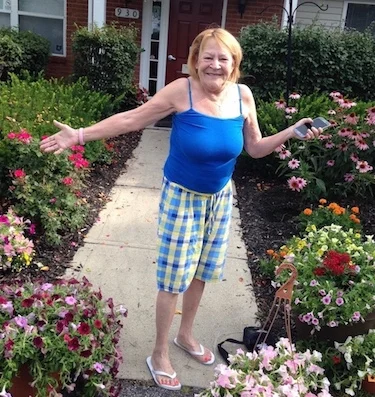 Emerald Glen resident Mary Stevens picked up flower for the 11th year.
