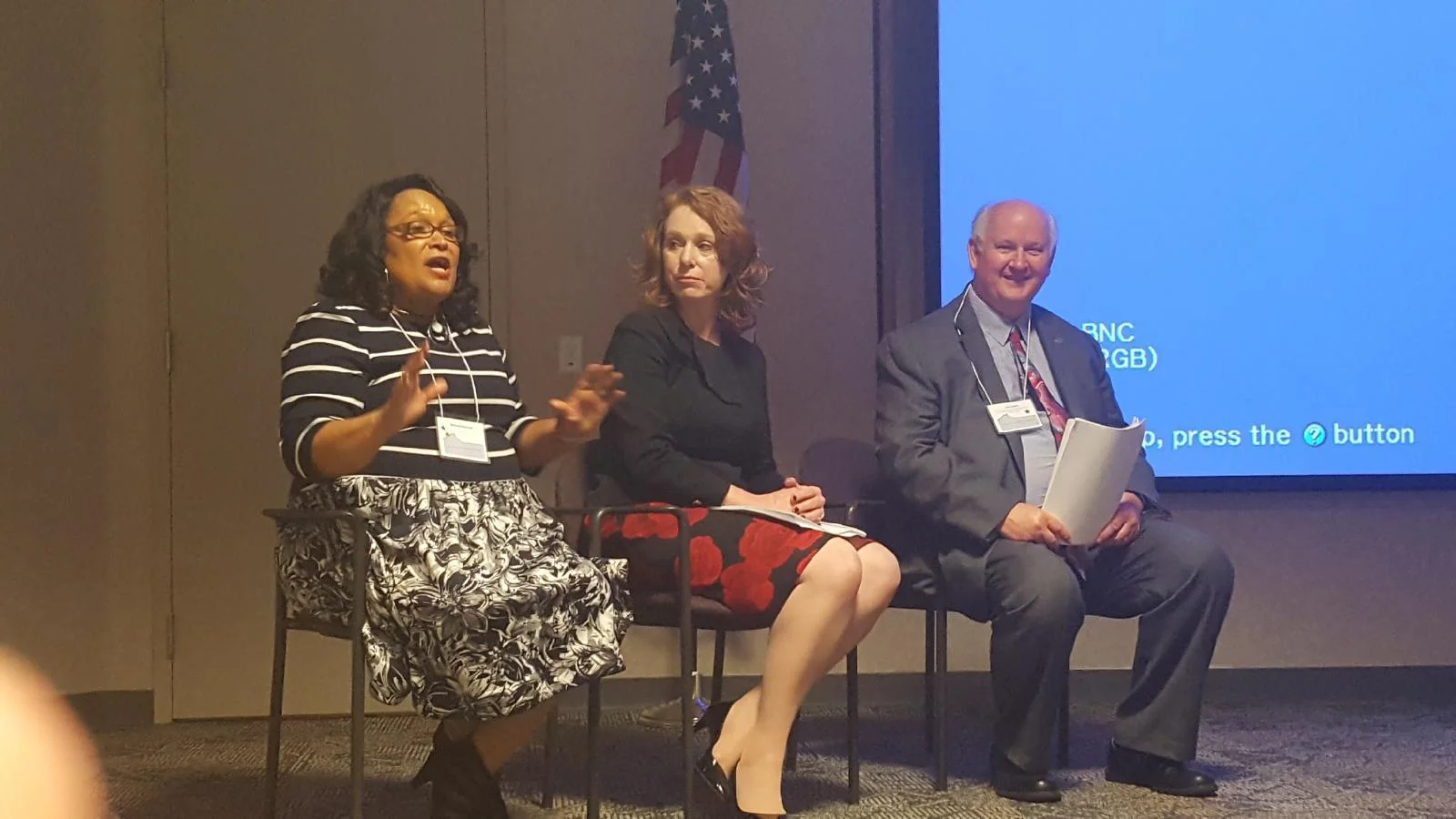 Homeport's Brenda Moncrief, left, Jennifer Heapy, CEO, Greater Dayton Premier Management, center, and Thomas Leach, Department of Housing and Urban Development Field Office Director for Ohio.