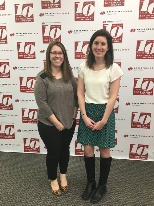 Dress for Success Administrative Manager Jessica Bradbury, left, and Homeport Resident Service Coordinator Maggie Wilson.