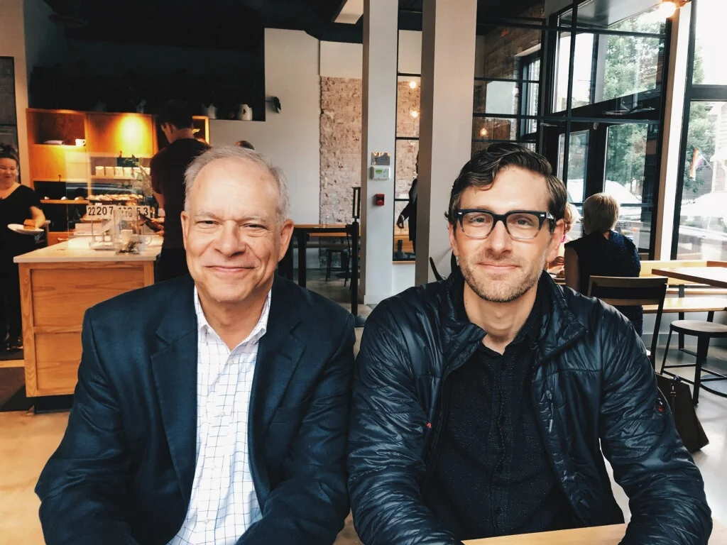 Bruce Luecke at breakfast with Andy Malone.