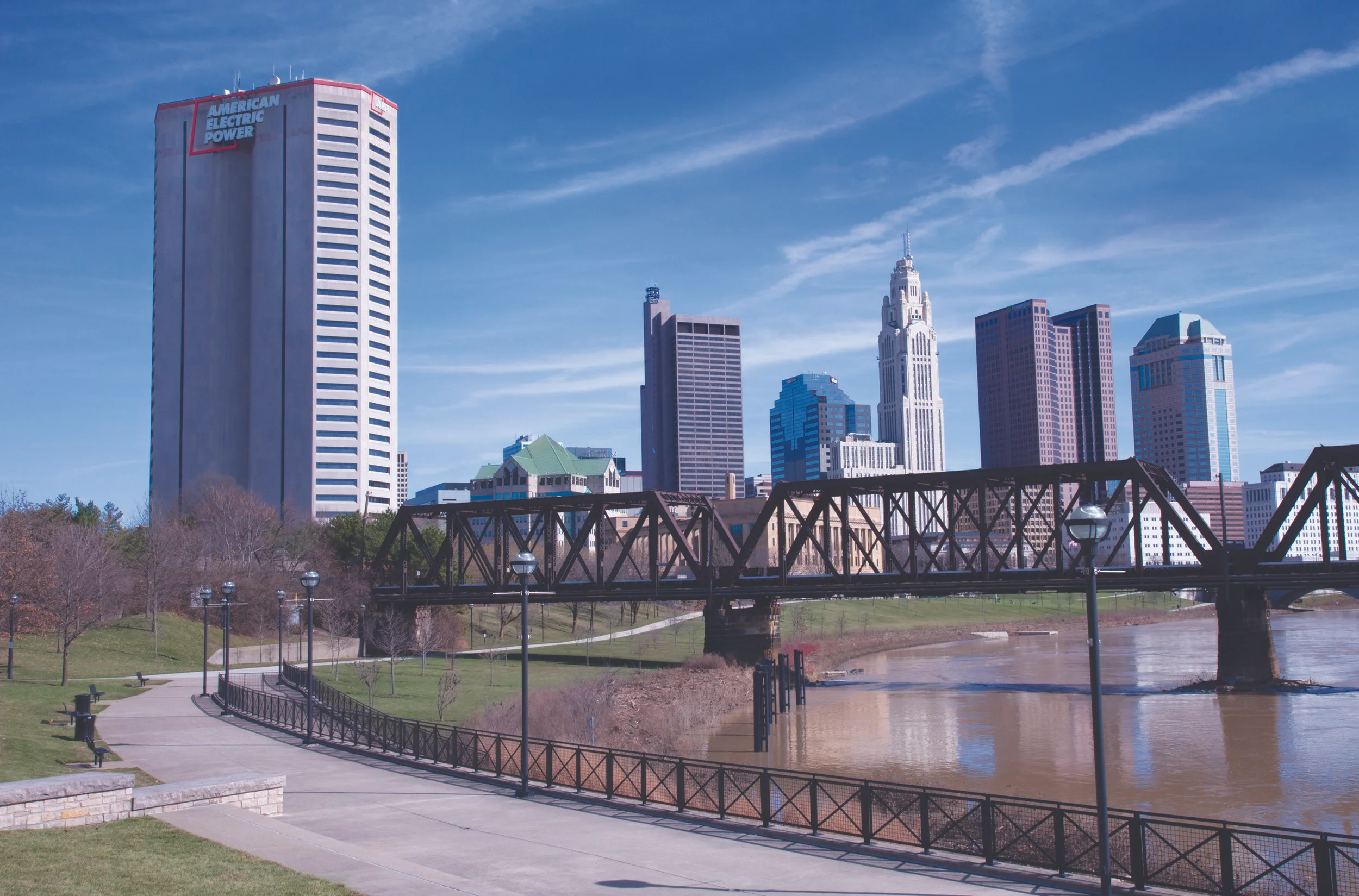 AEP headquarters is in downtown Columbus along the Scioto River.
