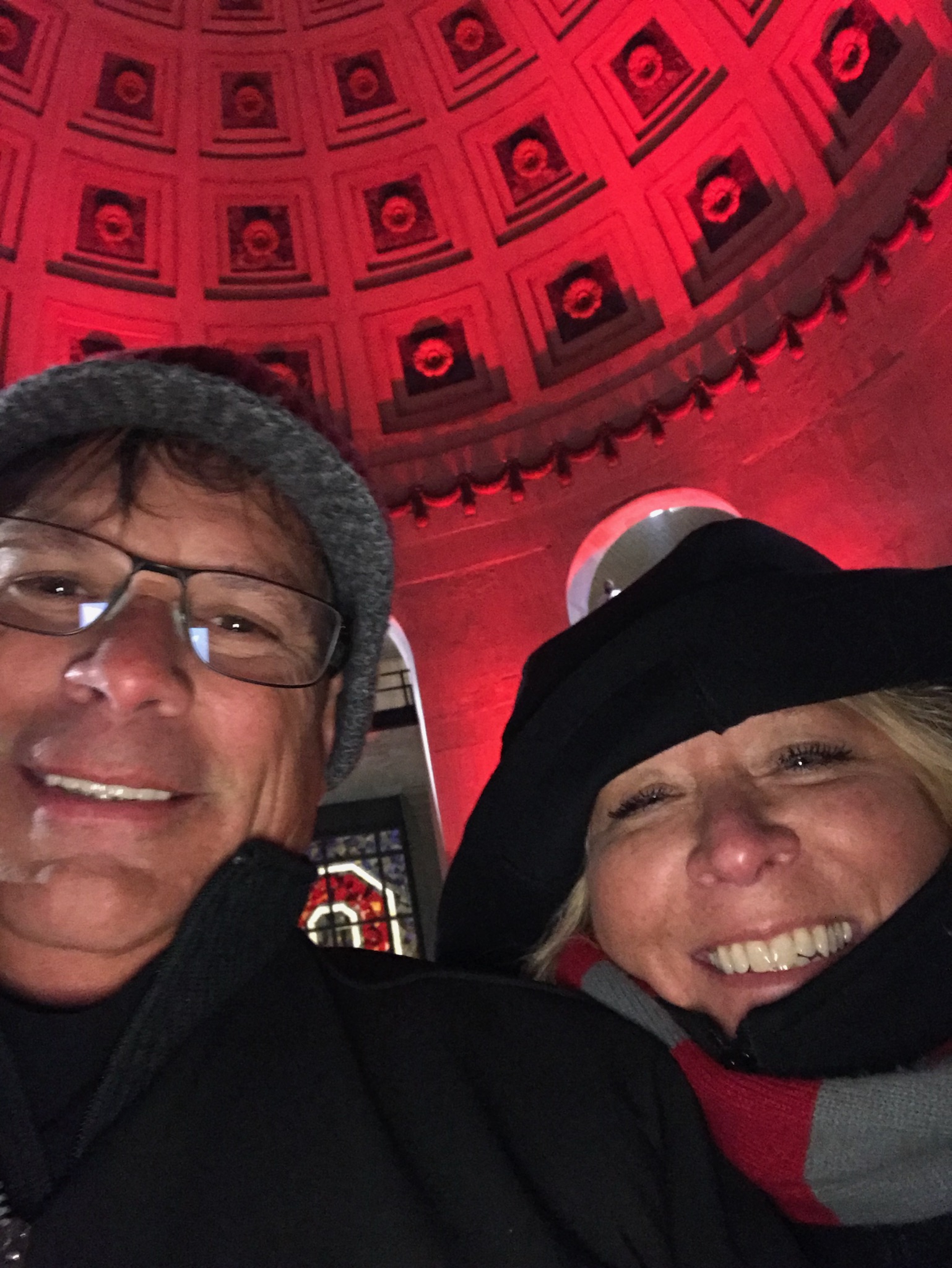 Lisa Roberson at Ohio Stadium with husband Tim.