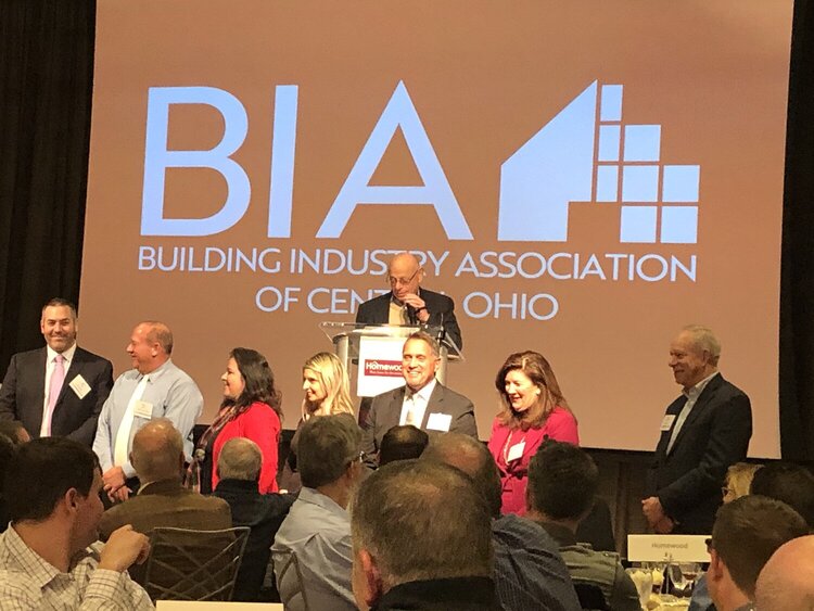 Bruce Luecke, far right, at swearing in ceremony as a Board member of the Building Industry Association of Central Ohio.