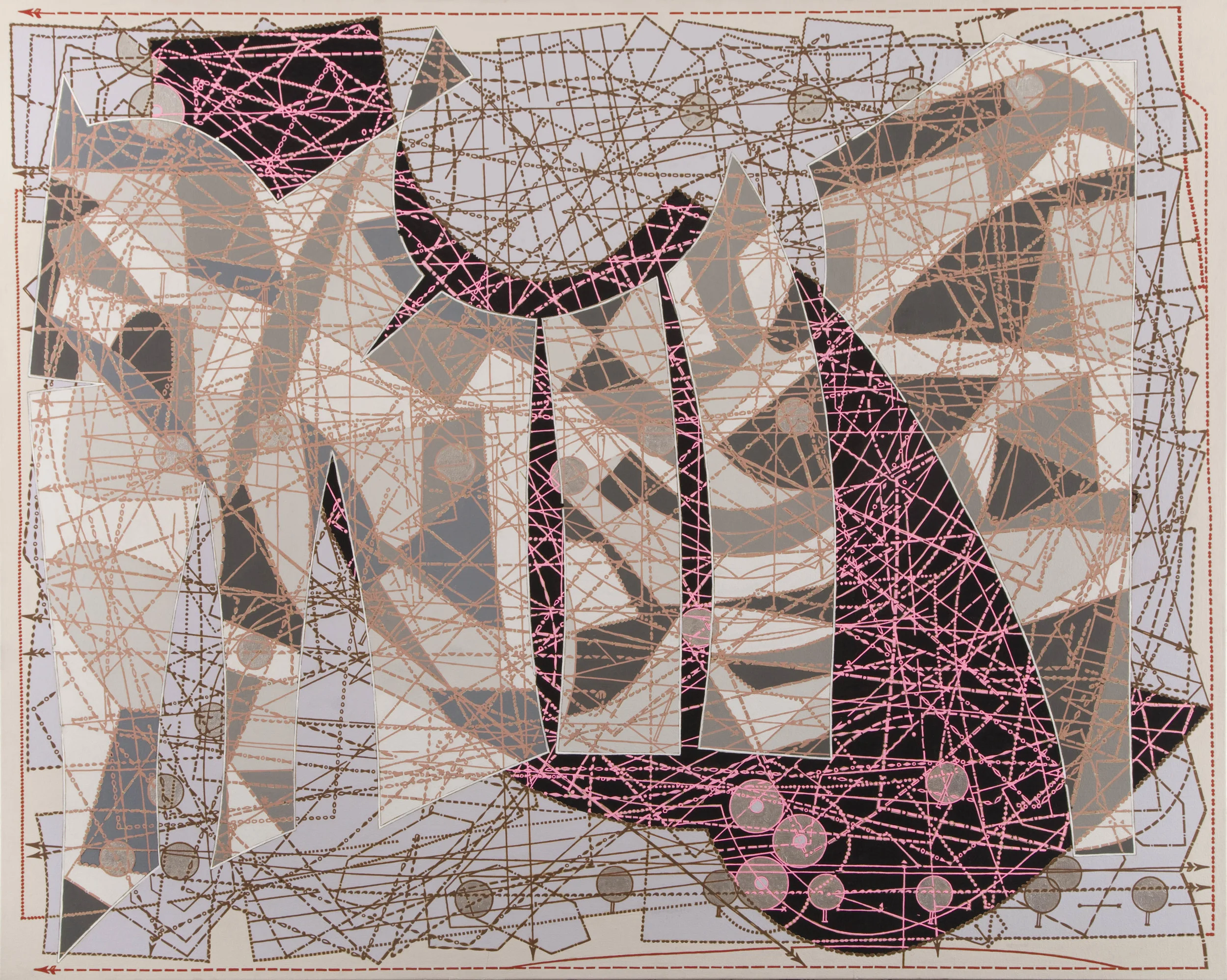 Abstract No. 5 (Append the Following Vignette), 1952 , acrylic gouache on canvas, 48 x 60 inches, 2013
