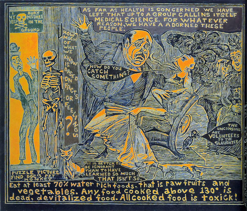 Conspiracy Painting I, 1928: Raw Fruit and Vegetable Diet Part 1 ,30 x 36 inches, oil on linen, 1997 