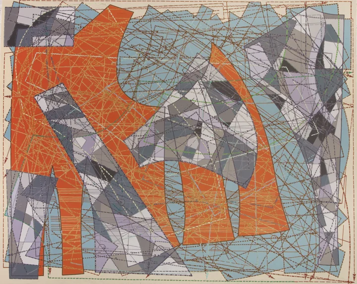 Abstract No. 6 (Antiestablishmentarian), 1952 , acrylic gouache on canvas, 48 x 60 inches, 2013