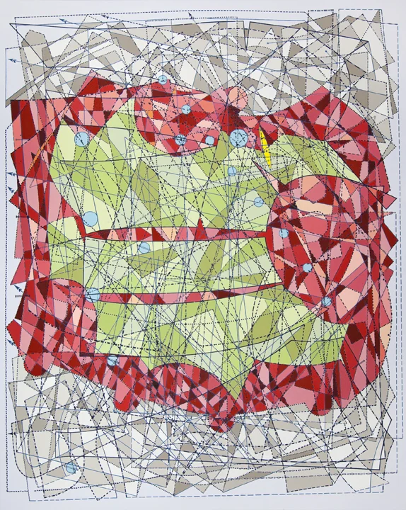 Abstract No. 9, 1952 , acrylic gouache on canvas, 60 x 48 inches, 2014