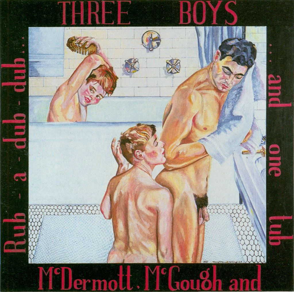 Rub-a-Dub-Dub... Three Boys... and One Tub, 1937, 60 x 60 inches, oil on linen, 1986