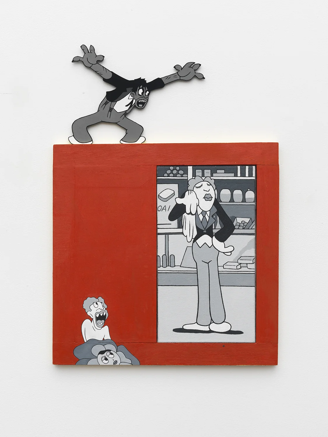 Grim Street Realism with Fairy Tale Language, 1984/ 2016, oil and gold leaf on artist's wood frame and linen, 15" x 15.5" 