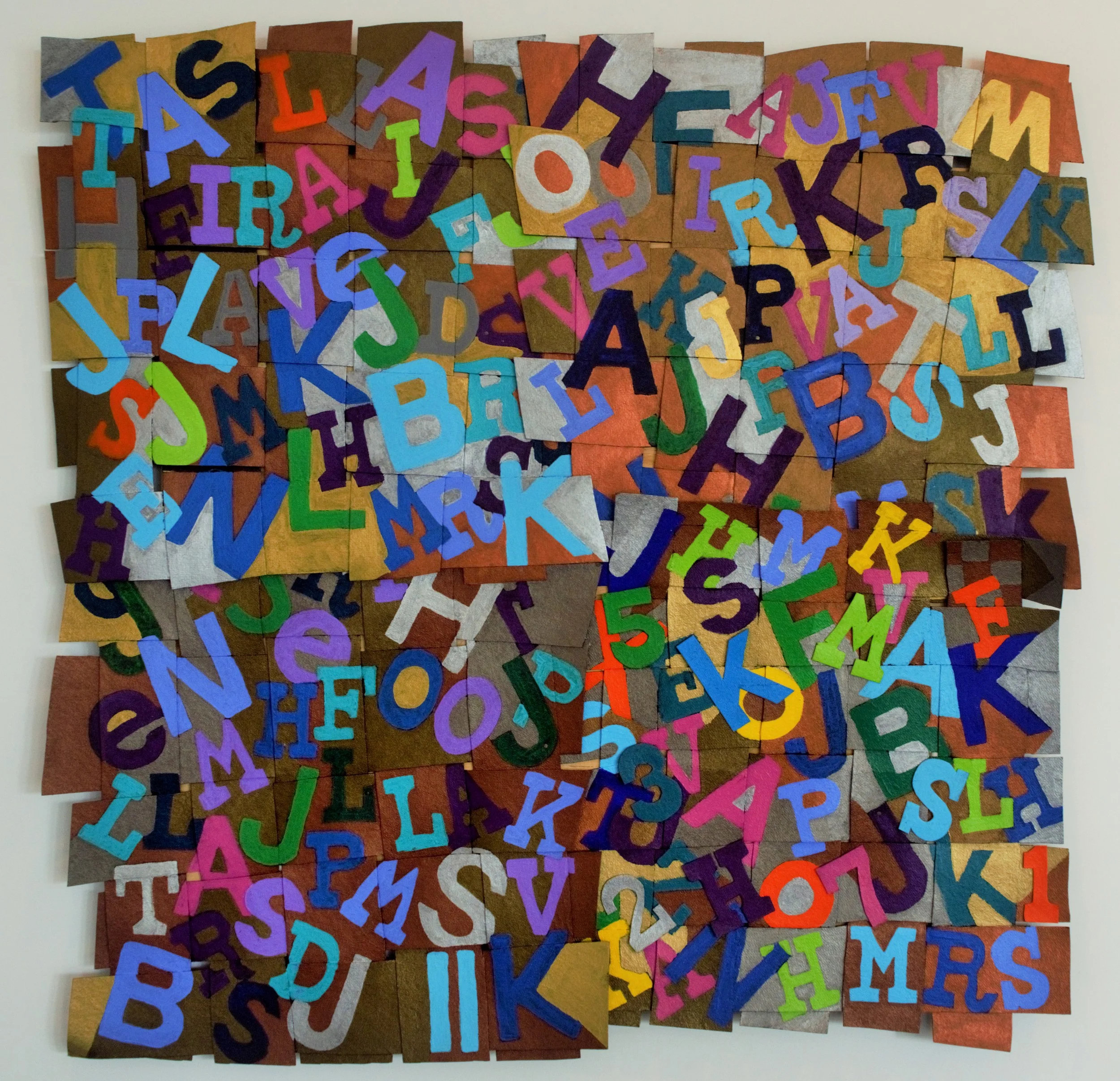   Four Woven Text Squares  