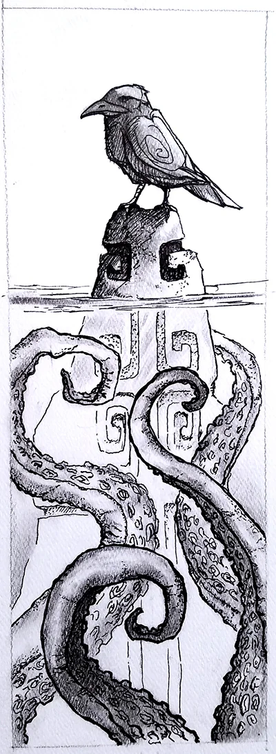 The very first sketch I did for the story. c.2010