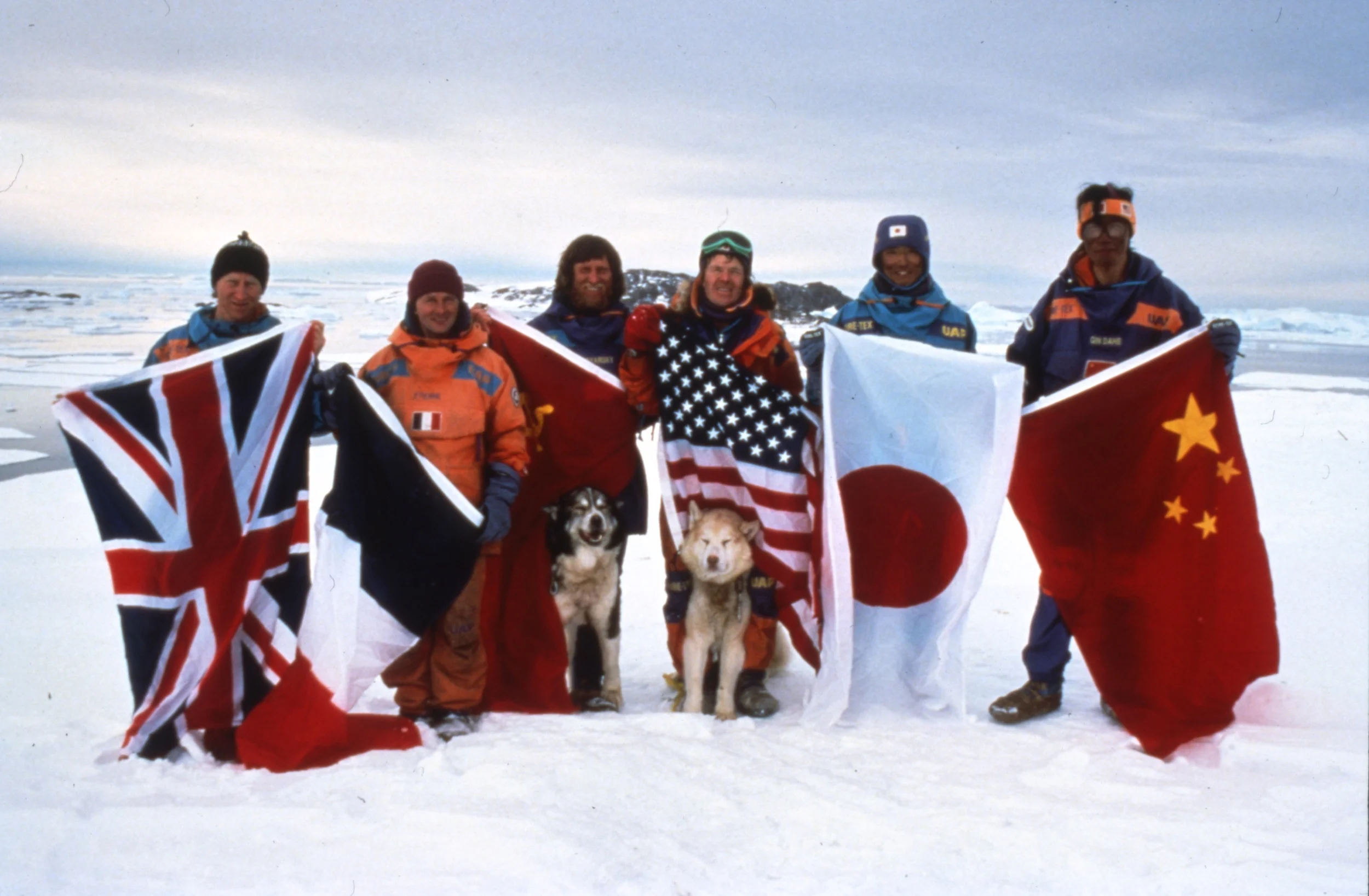 Happy Anniversary! The 1990 International Trans-Antarctica Expedition finish - Mirnyy, March 3, 1990. Photo © Will Steger - Per Breiehagen