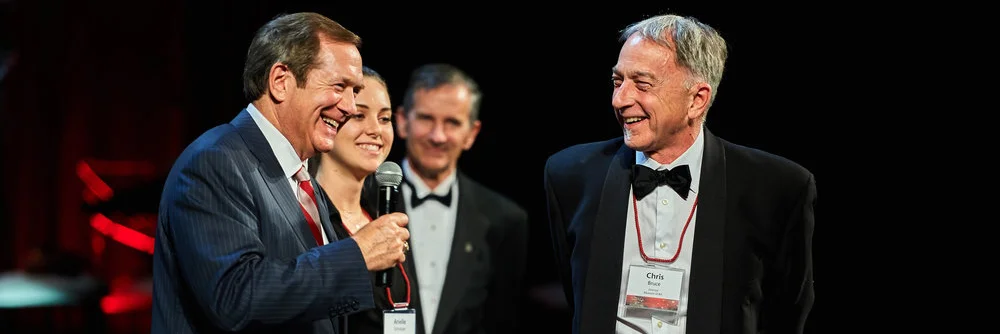 Jordan Schnitzer, Arielle Schntizer, and WSU Museum Art Director, Chris Bruce, at the WSU Foundation's 37th Annual Recognition Gala, Pullman WA, 2016