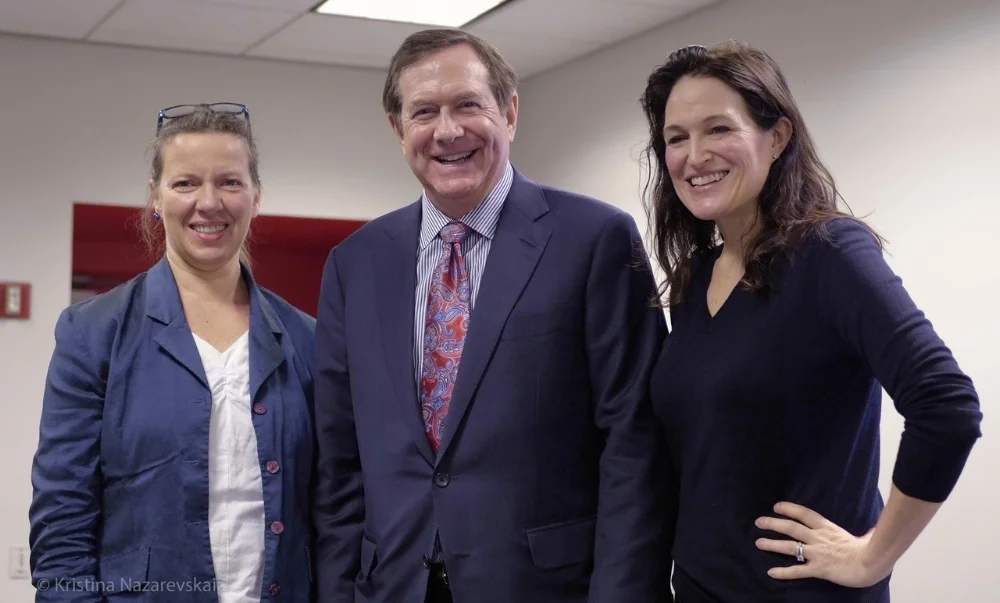Jordan D. Schnitzer with Christiane Baumgartner and Jennifer Farrell post lecture. Image Credit: © Kristina Nazarevskaia