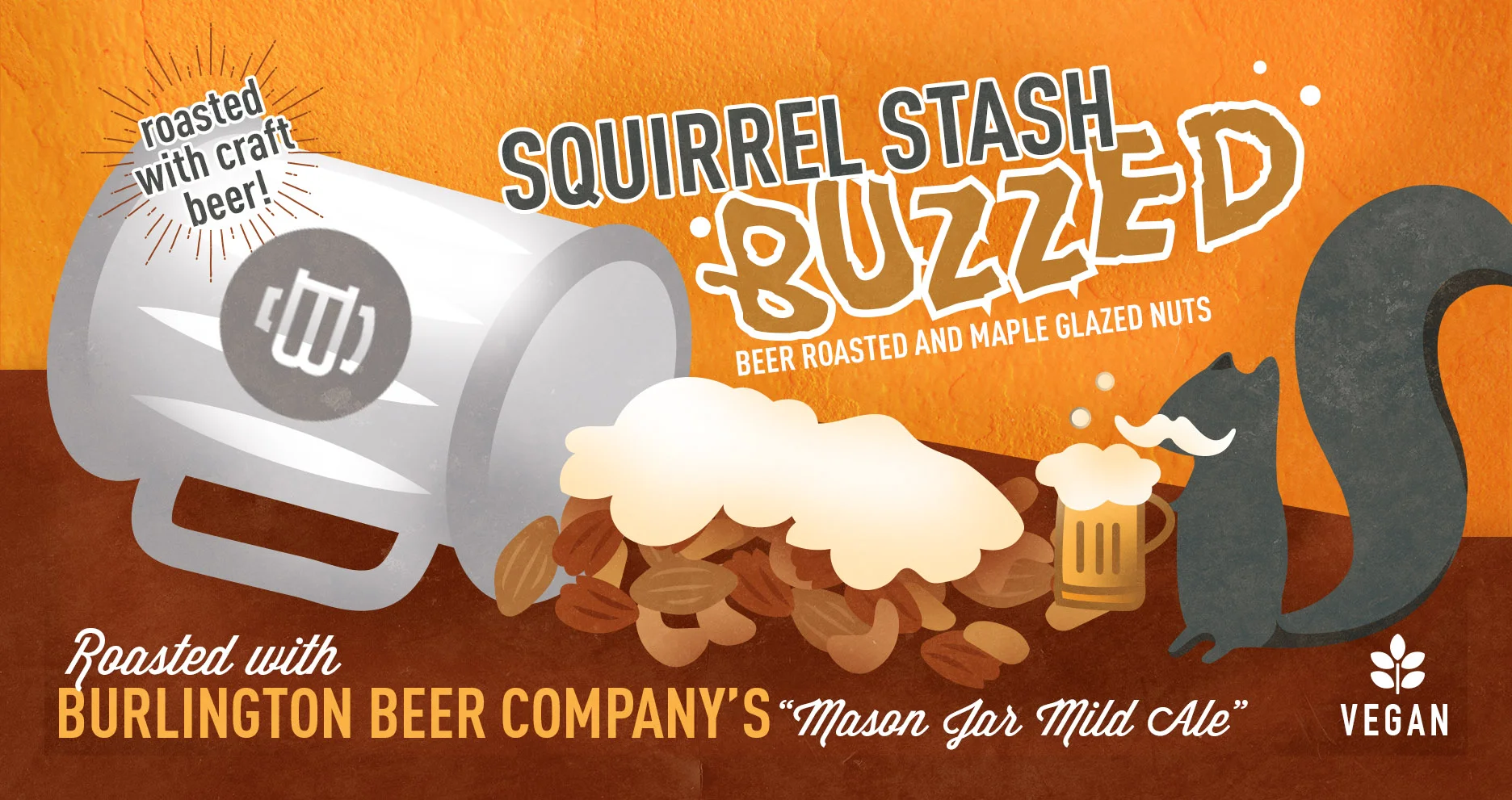 Squirrel Stash Nuts BUZZED label design