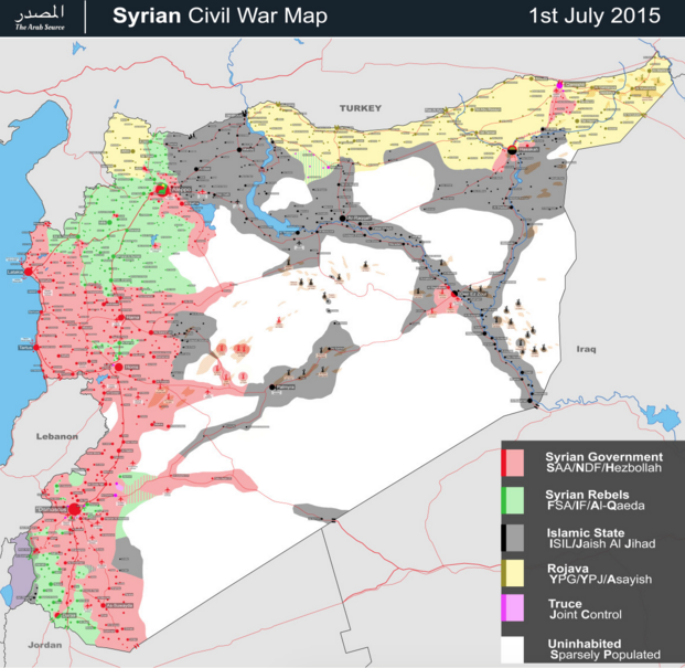 Map of the Syrian Civil War. Source .