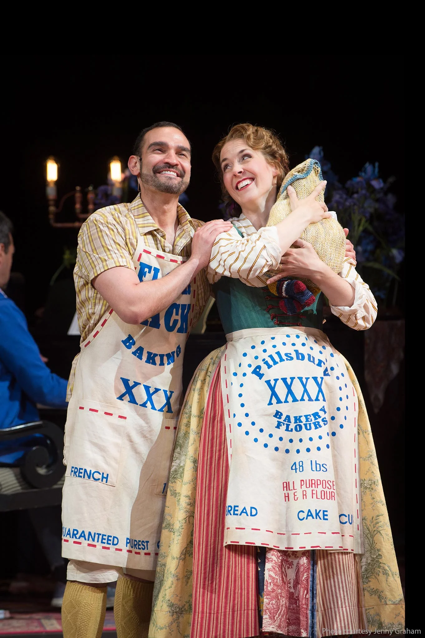 Stenciled Aprons for the Baker and the Baker's Wife in Into The Woods