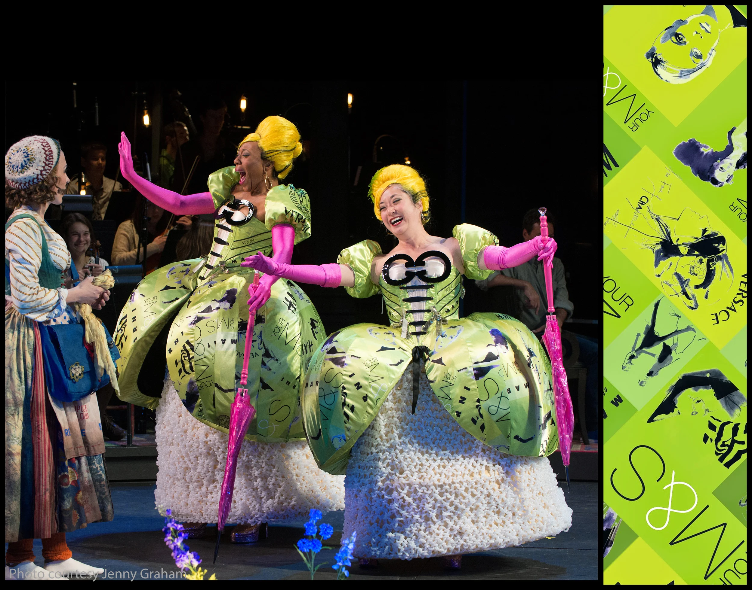 Digitally printed yardage for the Stepsisters in Into The Woods